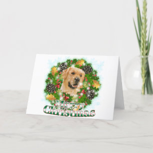 Merry kerst Golden Retriever Feestdagen Kaart
