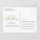 Merry kerst Green Pattern Elegant Feestdagenkaart (Achterkant)