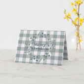 Merry kerst Green Pset Wreath Buffalo Check Kaart (Gele Bloem)