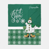 Merry kerst Green Snowman Fleece Deken (Voorkant)