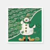 Merry kerst Green Snowman Servetten (Voorkant)