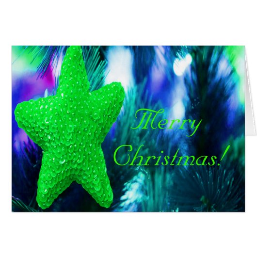 Merry kerst Green Star (Voorkant Horizontaal)