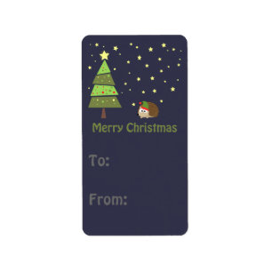Merry kerst Holiday Scene Etiket