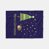 Merry kerst Holiday Scene Fleece Deken (Voorkant (Horizontaal))