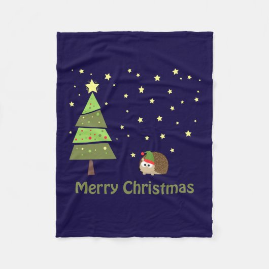 Merry kerst Holiday Scene Fleece Deken (Voorkant)