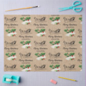 Merry kerst Holly Berries Winter Kraft Brown Tissuepapier (Craft)