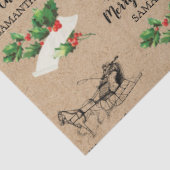 Merry kerst Holly Berries Winter Kraft Brown Tissuepapier (Detail)