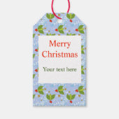 Merry kerst holly berry cadeaulabel (Voorkant)