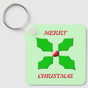 Merry kerst Holly Custom Sleutelhanger
