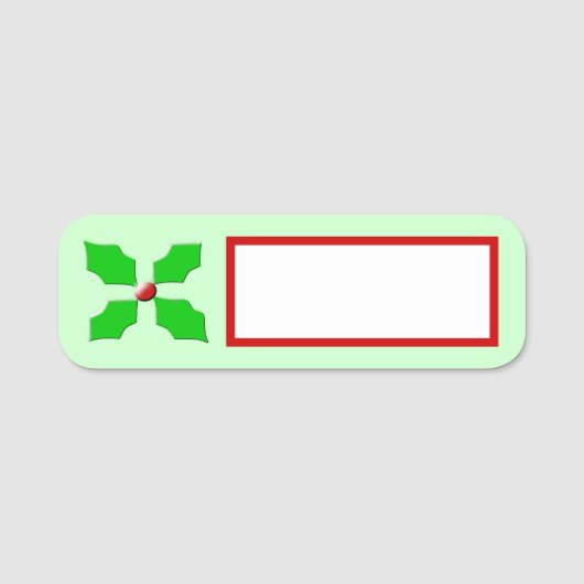 Merry kerst Holly Naamplaatje (Voorkant)