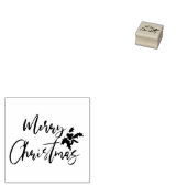 Merry kerst Holly Rubberstempel (Gestempeld)