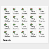 Merry kerst Holly Sprigs Vierkante Sticker (Vel)