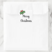 Merry kerst Holly Sprigs Vierkante Sticker (Tas)