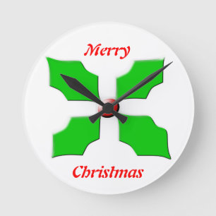 Merry kerst Holly Wall klok