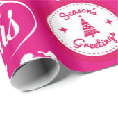Merry kerst Hot Pink Holiday Xmas-ontwerp Cadeaupapier (Rol Hoek)
