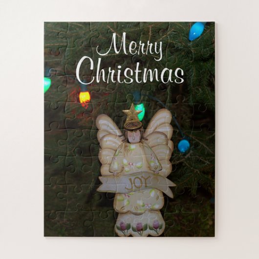 Merry kerst JOY Angel Holiday Lights Legpuzzel (Verticaal)