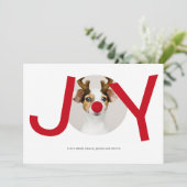 Merry kerst Joy Red-fotokaart Kaart (Staand voorkant)