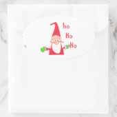 Merry kerst kerst kerst prettig ovale sticker (Tas)