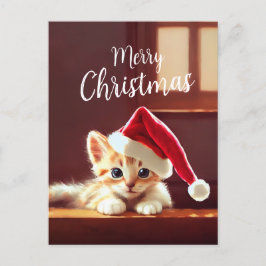 Merry kerst Kitten Briefkaart