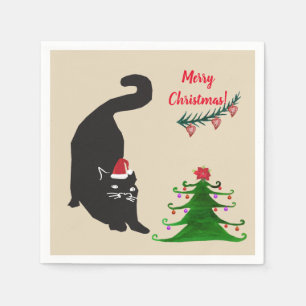 Merry kerst Kitten Servet