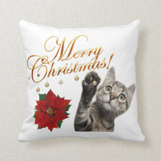 Merry kerst Kitty Cat Pillow Kussen