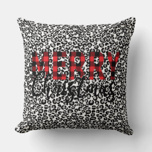 Merry kerst leopard Animal Print Pillow Kussen