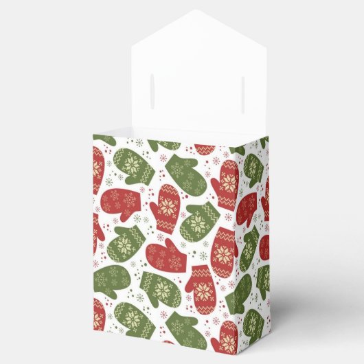 Merry kerst Mittens Pattern Favor Box Bedankdoosjes (Geopend)