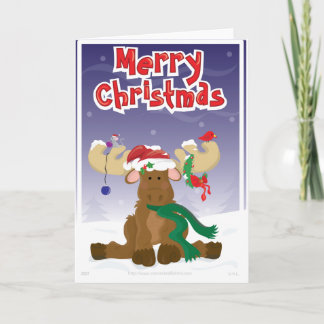 Merry kerst Moose Feestdagen Kaart