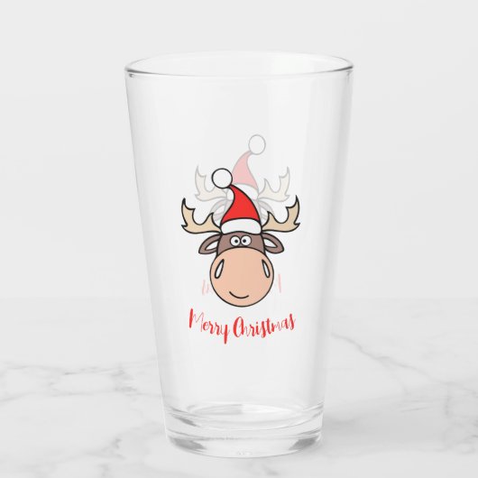 Merry kerst Moose Glas (Achterkant)