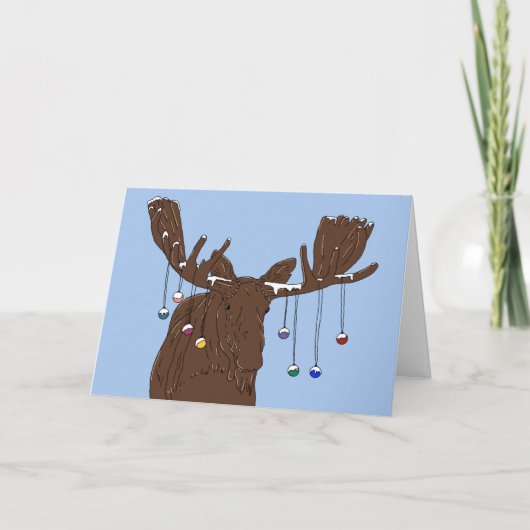 Merry kerst Moose Kaart (Voorkant)