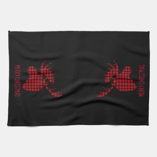 Merry kerst Moose Kitchen Towel Theedoek (Horizontaal)