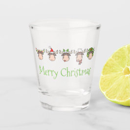 Merry kerst Moose Shot Glass Glas