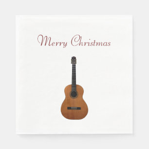 Merry kerst Musical Guitar Red Typografie Servet