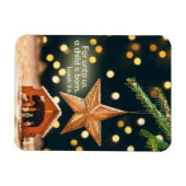 Merry-kerst-nativiteitsscène onder ster magneet (Horizontaal)