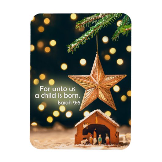 Merry-kerst-nativiteitsscène onder ster magneet (Verticaal)
