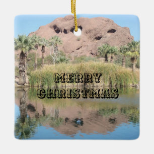 Merry-kerst-onderscheidende Phoenix Arizona-foto Keramisch Ornament