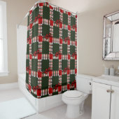 Merry kerst Patchwork Douchegordijn (In situ)