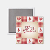 Merry kerst Patchwork Magneet (Voorkant / Achterkant)