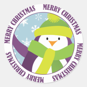 Merry kerst Penguin Sticker