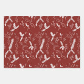 Merry kerst Pine Berries Pattern Red Green Inpakpapier Vel (Voorkant 2)