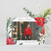 Merry kerst Poinsettia Foto (Staand voorkant)