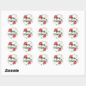 Merry kerst Poinsettia Sticker (Vel)
