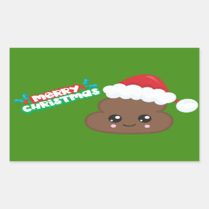Merry kerst Poop Emoji Stickers