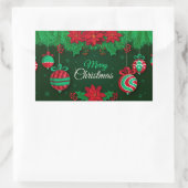 Merry kerst rechthoekige sticker (Tas)