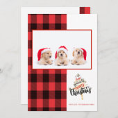 Merry kerst Red Black Buffalo Pset Foto (Voorkant / Achterkant)