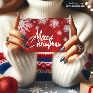 Merry kerst red Holiday Briefkaart