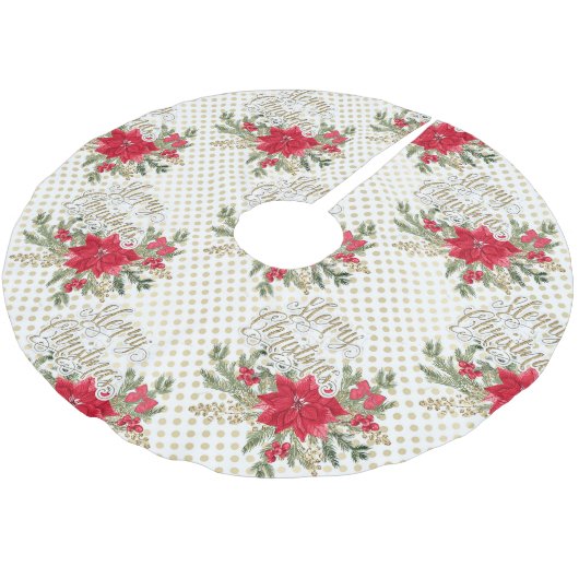 Merry kerst Red Poinsettia Kerstboom Rok (Gekanteld)