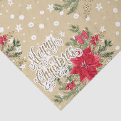 Merry kerst Red Poinsettia Tissuepapier (Detail)