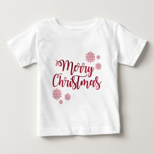 Merry kerst Red Snowflake Typography (Voorkant)