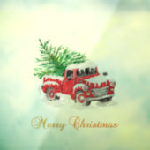 Merry kerst Red Truck Pine Tree Raamsticker (Vel 3)